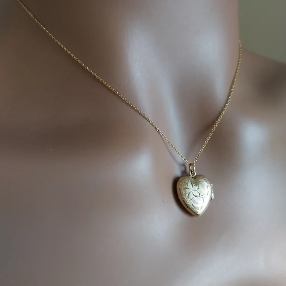 Birks Gold Filled Floral Heart Necklace - Picture 4 of 14